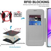 Husa pentru  Samsung Galaxy A05 EliteBook Executive Tip Carte cu Protectie RFID, Compatibilitate MagSafe si protectie lentile Transparent - Argintiu