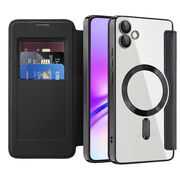 Husa pentru  Samsung Galaxy A05 EliteBook Executive Tip Carte cu Protectie RFID, Compatibilitate MagSafe si protectie lentile Transparent - Negru