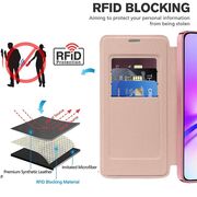 Husa pentru  Samsung Galaxy A05 EliteBook Executive Tip Carte cu Protectie RFID, Compatibilitate MagSafe si protectie lentile Transparent - Roz