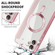 Husa pentru  Samsung Galaxy A05 EliteBook Executive Tip Carte cu Protectie RFID, Compatibilitate MagSafe si protectie lentile Transparent - Roz
