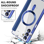Husa pentru  Samsung Galaxy A05s EliteBook Executive Tip Carte cu Protectie RFID, Compatibilitate MagSafe si protectie lentile Transparent - Albastru