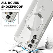 Husa pentru  Samsung Galaxy A05s EliteBook Executive Tip Carte cu Protectie RFID, Compatibilitate MagSafe si protectie lentile Transparent - Argintiu