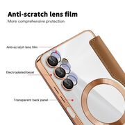 Husa pentru  Samsung Galaxy A05s EliteBook Executive Tip Carte cu Protectie RFID, Compatibilitate MagSafe si protectie lentile Transparent - Maro