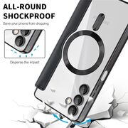 Husa pentru  Samsung Galaxy A05s EliteBook Executive Tip Carte cu Protectie RFID, Compatibilitate MagSafe si protectie lentile Transparent - Negru