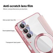 Husa pentru  Samsung Galaxy A05s EliteBook Executive Tip Carte cu Protectie RFID, Compatibilitate MagSafe si protectie lentile Transparent - Roz