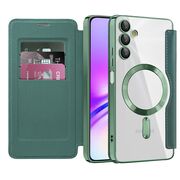 Husa pentru  Samsung Galaxy A05s EliteBook Executive Tip Carte cu Protectie RFID, Compatibilitate MagSafe si protectie lentile Transparent - Verde