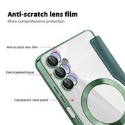 Husa pentru  Samsung Galaxy A05s EliteBook Executive Tip Carte cu Protectie RFID, Compatibilitate MagSafe si protectie lentile Transparent - Verde