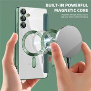 Husa pentru  Samsung Galaxy A05s EliteBook Executive Tip Carte cu Protectie RFID, Compatibilitate MagSafe si protectie lentile Transparent - Verde