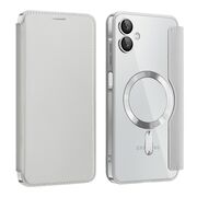Husa pentru  Samsung Galaxy A06 EliteBook Executive Tip Carte cu Protectie RFID, Compatibilitate MagSafe si protectie lentile Transparent - Argintiu