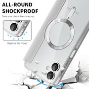 Husa pentru  Samsung Galaxy A06 EliteBook Executive Tip Carte cu Protectie RFID, Compatibilitate MagSafe si protectie lentile Transparent - Argintiu
