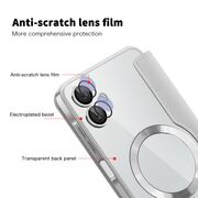 Husa pentru  Samsung Galaxy A06 EliteBook Executive Tip Carte cu Protectie RFID, Compatibilitate MagSafe si protectie lentile Transparent - Argintiu