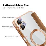 Husa pentru  Samsung Galaxy A06 EliteBook Executive Tip Carte cu Protectie RFID, Compatibilitate MagSafe si protectie lentile Transparent - Maro