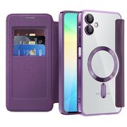 Husa pentru  Samsung Galaxy A06 EliteBook Executive Tip Carte cu Protectie RFID, Compatibilitate MagSafe si protectie lentile Transparent - Mov