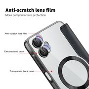 Husa pentru  Samsung Galaxy A06 EliteBook Executive Tip Carte cu Protectie RFID, Compatibilitate MagSafe si protectie lentile Transparent - Negru