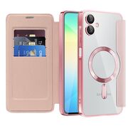 Husa pentru  Samsung Galaxy A06 EliteBook Executive Tip Carte cu Protectie RFID, Compatibilitate MagSafe si protectie lentile Transparent - Roz