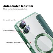 Husa pentru  Samsung Galaxy A06 EliteBook Executive Tip Carte cu Protectie RFID, Compatibilitate MagSafe si protectie lentile Transparent - Verde