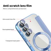 Husa pentru  Samsung Galaxy A15 EliteBook Executive Tip Carte cu Protectie RFID, Compatibilitate MagSafe si protectie lentile Transparent - Albastru deschis
