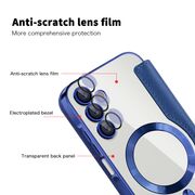 Husa pentru  Samsung Galaxy A15 EliteBook Executive Tip Carte cu Protectie RFID, Compatibilitate MagSafe si protectie lentile Transparent - Albastru