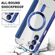 Husa pentru  Samsung Galaxy A15 EliteBook Executive Tip Carte cu Protectie RFID, Compatibilitate MagSafe si protectie lentile Transparent - Albastru
