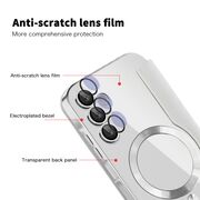 Husa pentru  Samsung Galaxy A15 EliteBook Executive Tip Carte cu Protectie RFID, Compatibilitate MagSafe si protectie lentile Transparent - Argintiu