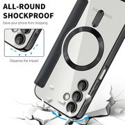Husa pentru  Samsung Galaxy A15 EliteBook Executive Tip Carte cu Protectie RFID, Compatibilitate MagSafe si protectie lentile Transparent - Negru