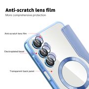 Husa pentru  Samsung Galaxy A16 EliteBook Executive Tip Carte cu Protectie RFID, Compatibilitate MagSafe si protectie lentile Transparent - Albastru deschis
