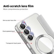 Husa pentru  Samsung Galaxy A16 EliteBook Executive Tip Carte cu Protectie RFID, Compatibilitate MagSafe si protectie lentile Transparent - Argintiu