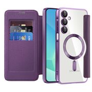 Husa pentru  Samsung Galaxy A16 EliteBook Executive Tip Carte cu Protectie RFID, Compatibilitate MagSafe si protectie lentile Transparent - Mov