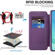 Husa pentru  Samsung Galaxy A16 EliteBook Executive Tip Carte cu Protectie RFID, Compatibilitate MagSafe si protectie lentile Transparent - Mov