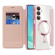Husa pentru  Samsung Galaxy A16 EliteBook Executive Tip Carte cu Protectie RFID, Compatibilitate MagSafe si protectie lentile Transparent - Roz