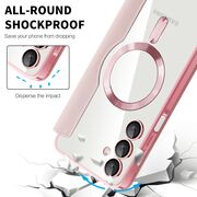 Husa pentru  Samsung Galaxy A16 EliteBook Executive Tip Carte cu Protectie RFID, Compatibilitate MagSafe si protectie lentile Transparent - Roz