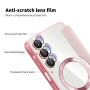 Husa pentru  Samsung Galaxy A16 EliteBook Executive Tip Carte cu Protectie RFID, Compatibilitate MagSafe si protectie lentile Transparent - Roz