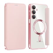 Husa pentru  Samsung Galaxy A16 EliteBook Executive Tip Carte cu Protectie RFID, Compatibilitate MagSafe si protectie lentile Transparent - Roz