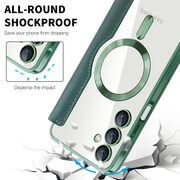 Husa pentru  Samsung Galaxy A16 EliteBook Executive Tip Carte cu Protectie RFID, Compatibilitate MagSafe si protectie lentile Transparent - Verde