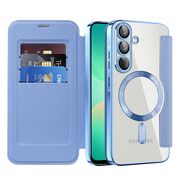 Husa pentru  Samsung Galaxy A26 EliteBook Executive Tip Carte cu Protectie RFID, Compatibilitate MagSafe si protectie lentile Transparent - Albastru deschis