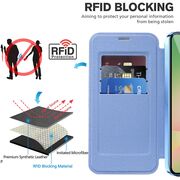 Husa pentru  Samsung Galaxy A26 EliteBook Executive Tip Carte cu Protectie RFID, Compatibilitate MagSafe si protectie lentile Transparent - Albastru deschis