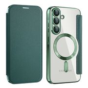 Husa pentru  Samsung Galaxy A26 EliteBook Executive Tip Carte cu Protectie RFID, Compatibilitate MagSafe si protectie lentile Transparent - Verde
