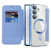 Husa pentru  Samsung Galaxy A35 EliteBook Executive Tip Carte cu Protectie RFID, Compatibilitate MagSafe si protectie lentile Transparent - Albastru deschis