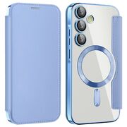 Husa pentru  Samsung Galaxy A35 EliteBook Executive Tip Carte cu Protectie RFID, Compatibilitate MagSafe si protectie lentile Transparent - Albastru deschis