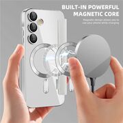 Husa pentru  Samsung Galaxy A35 EliteBook Executive Tip Carte cu Protectie RFID, Compatibilitate MagSafe si protectie lentile Transparent - Argintiu