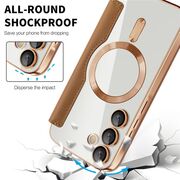 Husa pentru  Samsung Galaxy A35 EliteBook Executive Tip Carte cu Protectie RFID, Compatibilitate MagSafe si protectie lentile Transparent - Maro