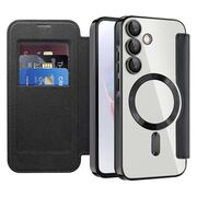 Husa pentru  Samsung Galaxy A35 EliteBook Executive Tip Carte cu Protectie RFID, Compatibilitate MagSafe si protectie lentile Transparent - Negru
