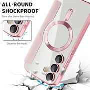 Husa pentru  Samsung Galaxy A35 EliteBook Executive Tip Carte cu Protectie RFID, Compatibilitate MagSafe si protectie lentile Transparent - Roz