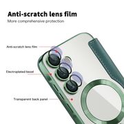 Husa pentru  Samsung Galaxy A35 EliteBook Executive Tip Carte cu Protectie RFID, Compatibilitate MagSafe si protectie lentile Transparent - Verde