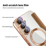 Husa pentru  Samsung Galaxy A36 EliteBook Executive Tip Carte cu Protectie RFID, Compatibilitate MagSafe si protectie lentile Transparent - Maro