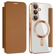 Husa pentru  Samsung Galaxy A36 EliteBook Executive Tip Carte cu Protectie RFID, Compatibilitate MagSafe si protectie lentile Transparent - Maro