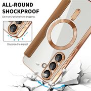 Husa pentru  Samsung Galaxy A36 EliteBook Executive Tip Carte cu Protectie RFID, Compatibilitate MagSafe si protectie lentile Transparent - Maro