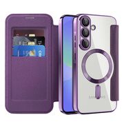 Husa pentru  Samsung Galaxy A36 EliteBook Executive Tip Carte cu Protectie RFID, Compatibilitate MagSafe si protectie lentile Transparent - Mov