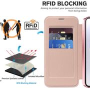 Husa pentru  Samsung Galaxy A36 EliteBook Executive Tip Carte cu Protectie RFID, Compatibilitate MagSafe si protectie lentile Transparent - Roz