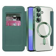 Husa pentru  Samsung Galaxy A36 EliteBook Executive Tip Carte cu Protectie RFID, Compatibilitate MagSafe si protectie lentile Transparent - Verde